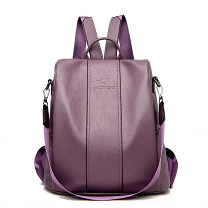 Vintage Anti Theft Leather Backpack Convertible Shoulder Bag for Women