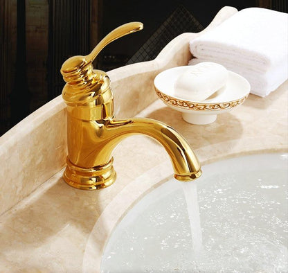 Antique Brass Bathroom Sink Faucet Single Handle Mixer Tap