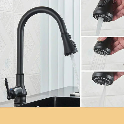 Antique Brass Kitchen Faucet Swivel Spout Mixer Tap