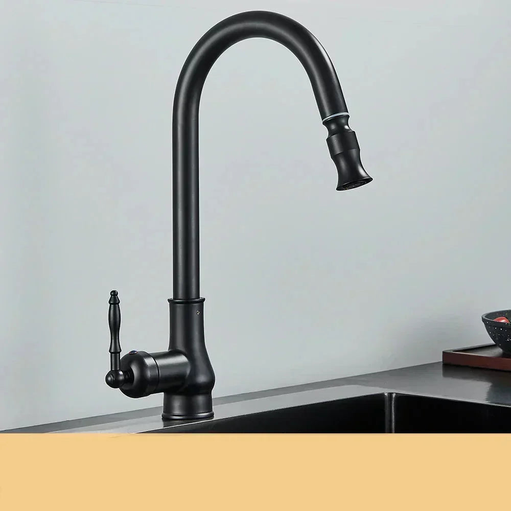 Antique Brass Kitchen Faucet Swivel Spout Mixer Tap