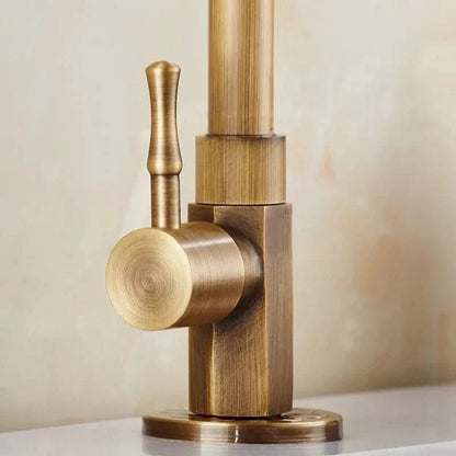 Antique Brass Swan Neck Kitchen Faucet