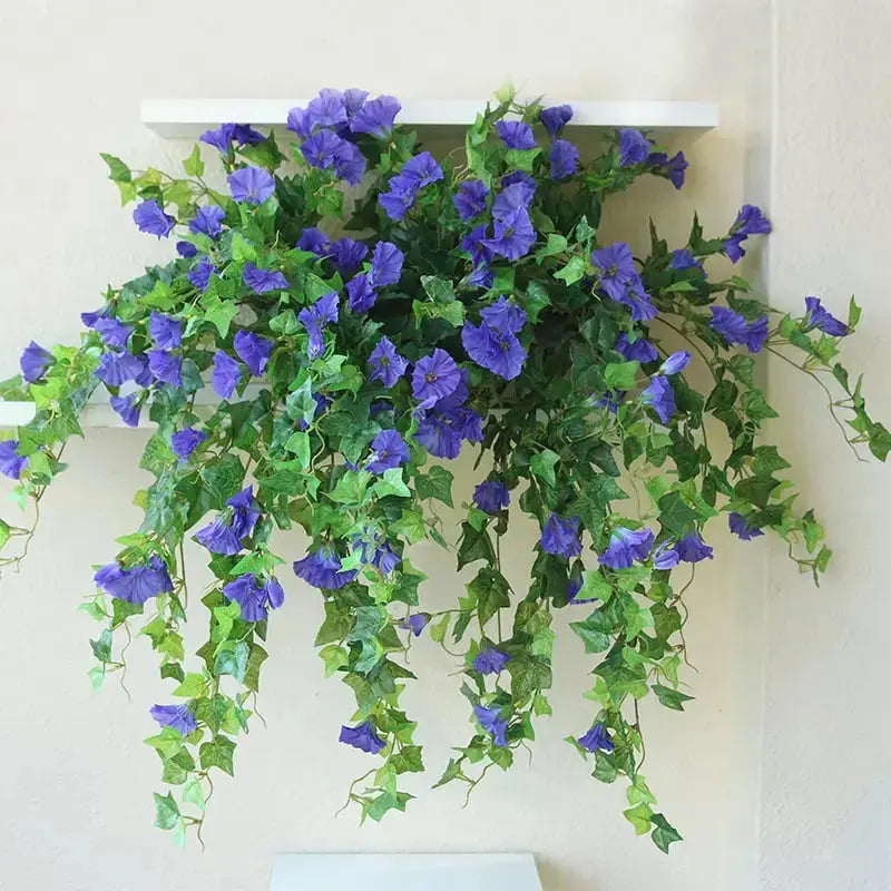 Artificial Morning Glory Hanging Vine UV Resistant