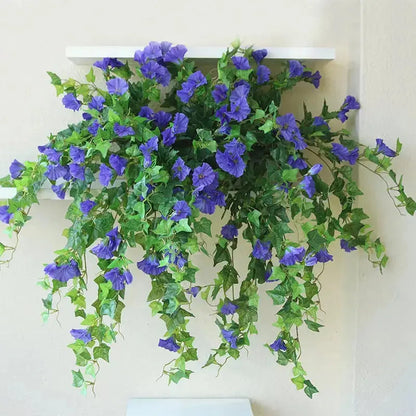 Artificial Morning Glory Hanging Vine UV Resistant