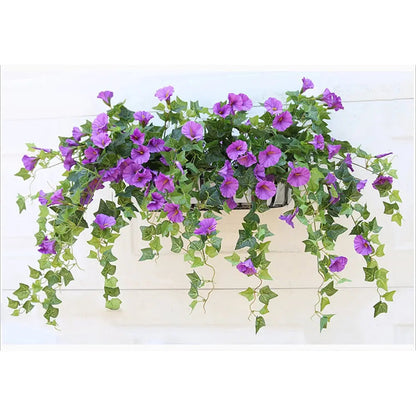 Artificial Morning Glory Hanging Vine UV Resistant