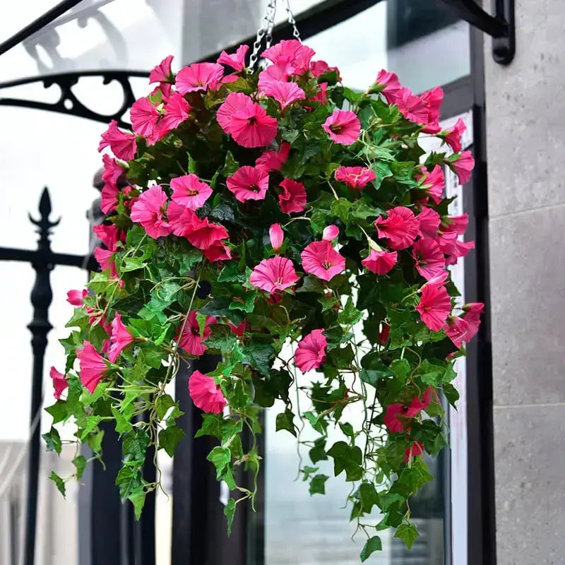Artificial Morning Glory Hanging Vine UV Resistant