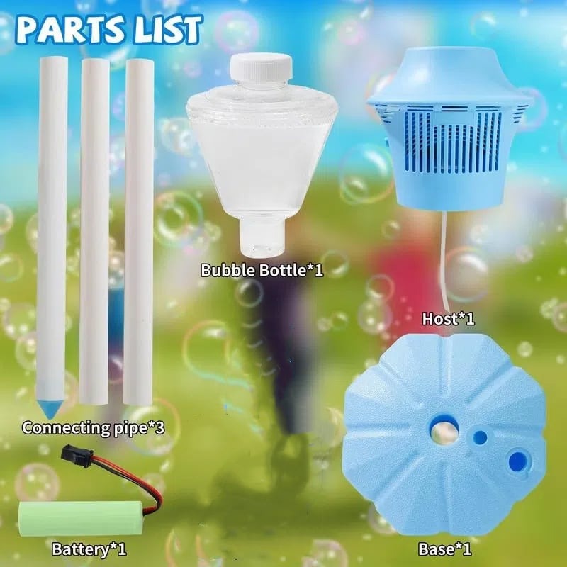 Automatic Bubble Machine Adjustable Height Kids Toy