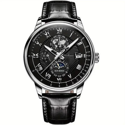 Automatic Mechanical Moonphase Stainless Steel Watch