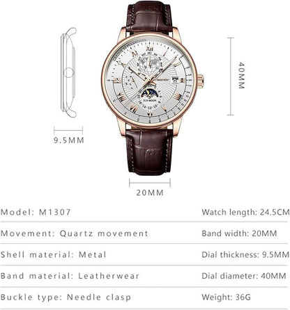 Automatic Mechanical Moonphase Stainless Steel Watch