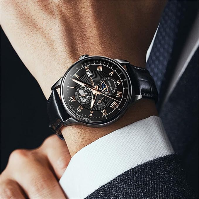 Automatic Mechanical Moonphase Stainless Steel Watch