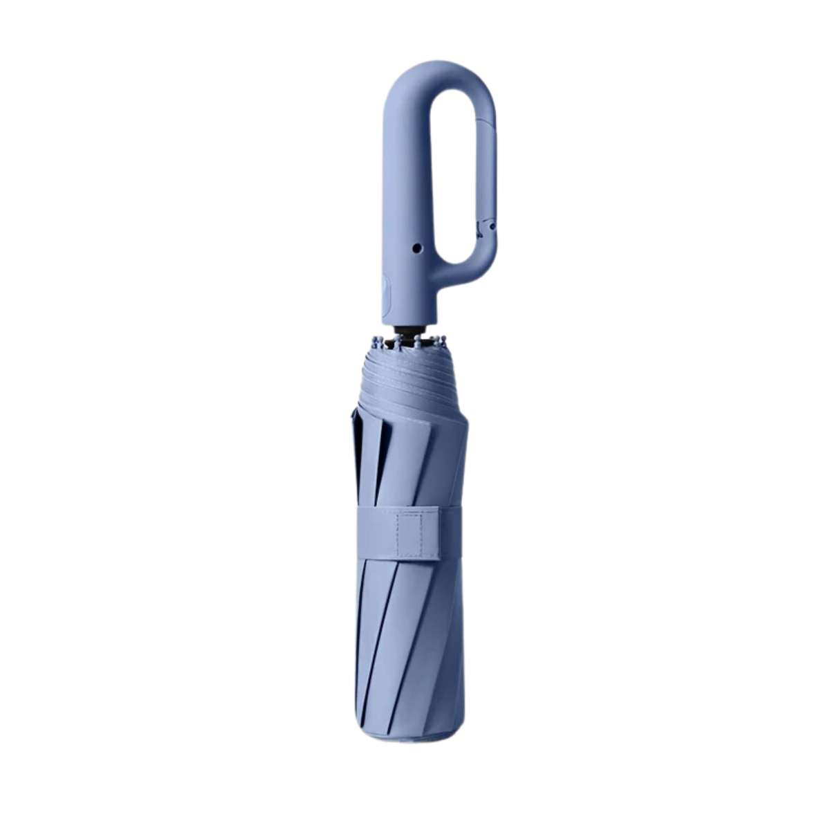 Automatic Reverse Folding Umbrella with Carabiner Handle and Reflective Trim