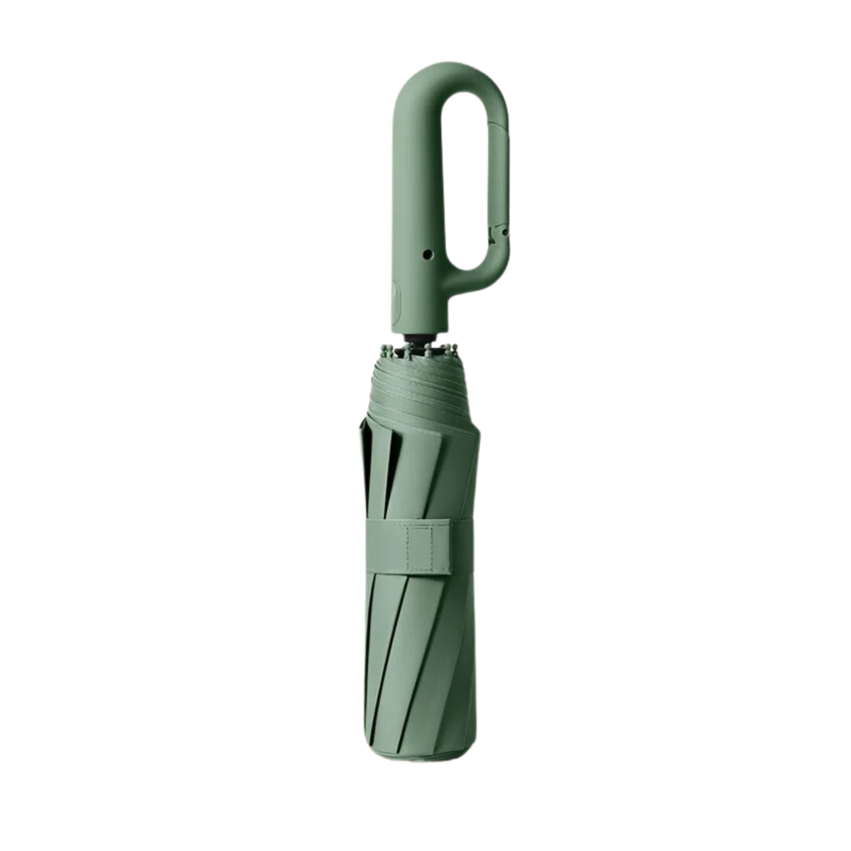 Automatic Reverse Folding Umbrella with Carabiner Handle and Reflective Trim