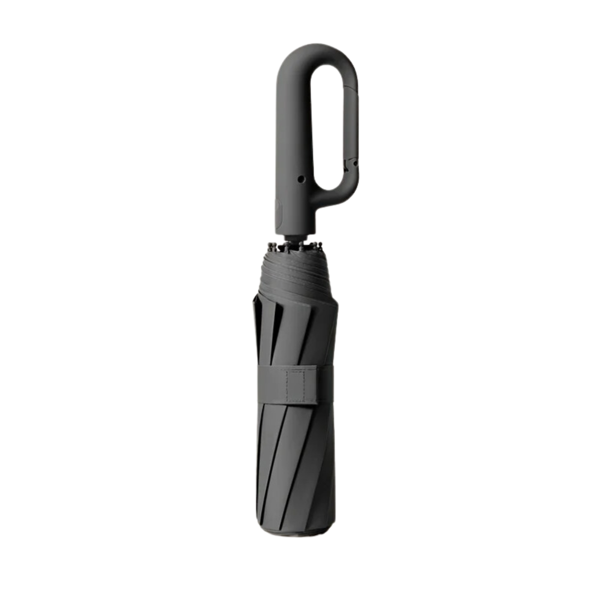 Automatic Reverse Folding Umbrella with Carabiner Handle and Reflective Trim