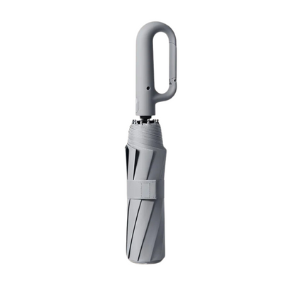 Automatic Reverse Folding Umbrella with Carabiner Handle and Reflective Trim
