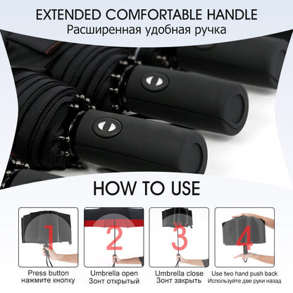 Automatic Reverse Folding Windproof Umbrella with UV Protection