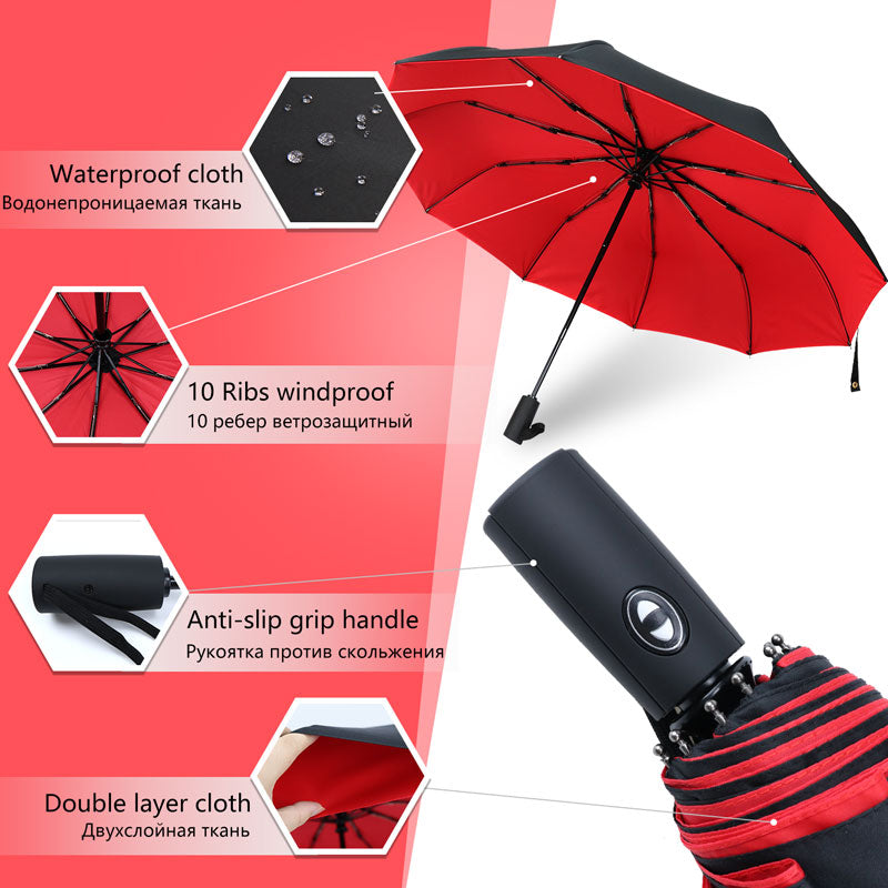 Automatic Reverse Folding Windproof Umbrella with UV Protection