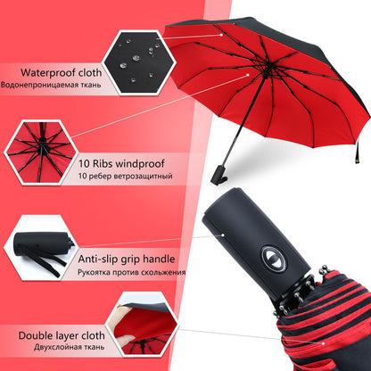 Automatic Reverse Folding Windproof Umbrella with UV Protection