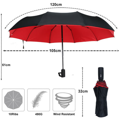 Automatic Reverse Folding Windproof Umbrella with UV Protection