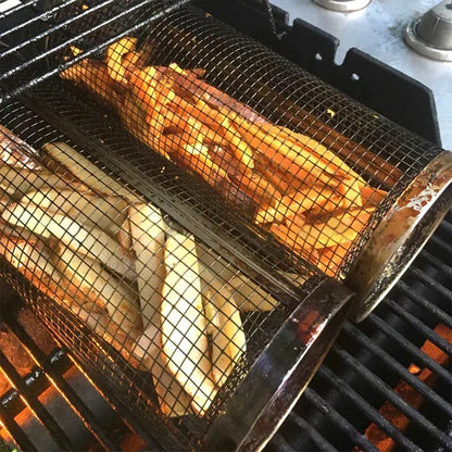 BBQ Grill Baskets Stainless Steel Set of 2 for Meat Fish Vegetables