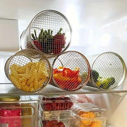 BBQ Grill Baskets Stainless Steel Set of 2 for Meat Fish Vegetables