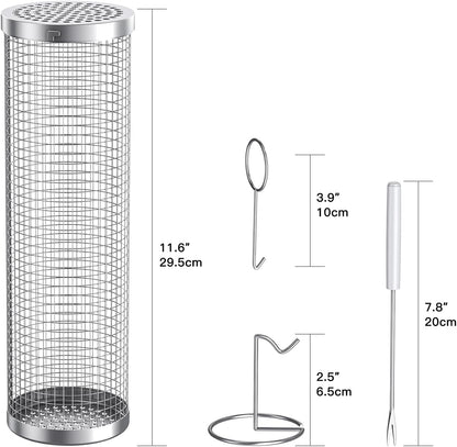 BBQ Grill Baskets Stainless Steel Set of 2 for Meat Fish Vegetables