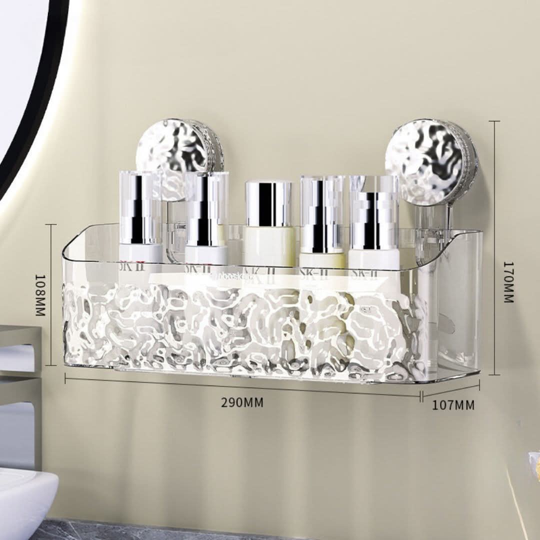 Bathroom Suction Cup Shelf for Tile and Glass Storage