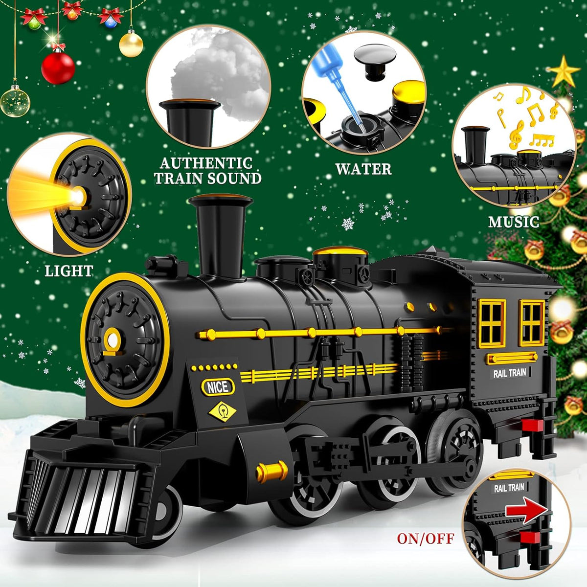 Battery Powered Electric Train Set with Realistic Sounds