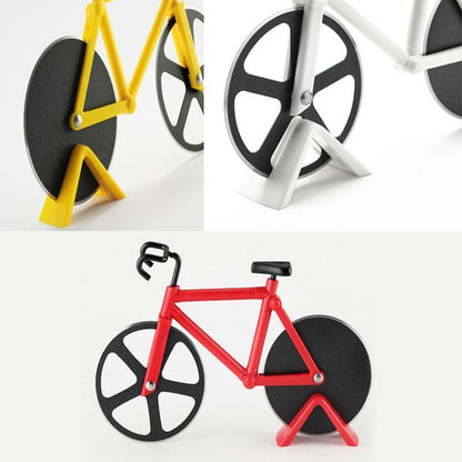 Bicycle Style Wheel Pizza Cutter with Stainless Steel Blades