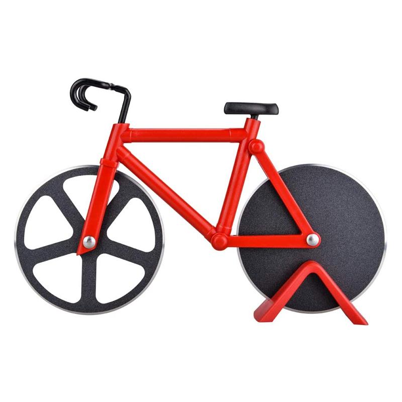 Bicycle Style Wheel Pizza Cutter with Stainless Steel Blades
