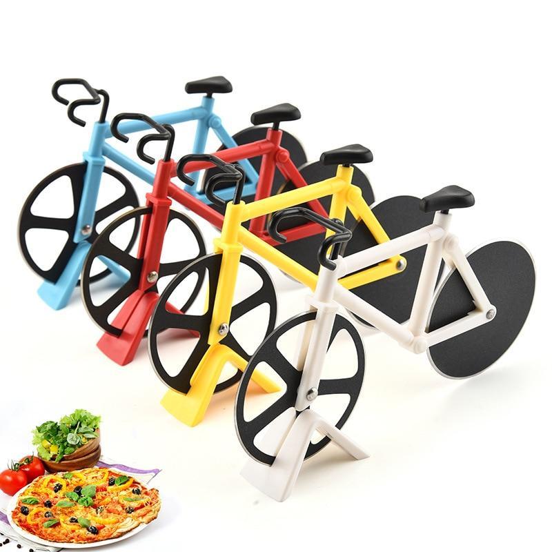 Bicycle Style Wheel Pizza Cutter with Stainless Steel Blades