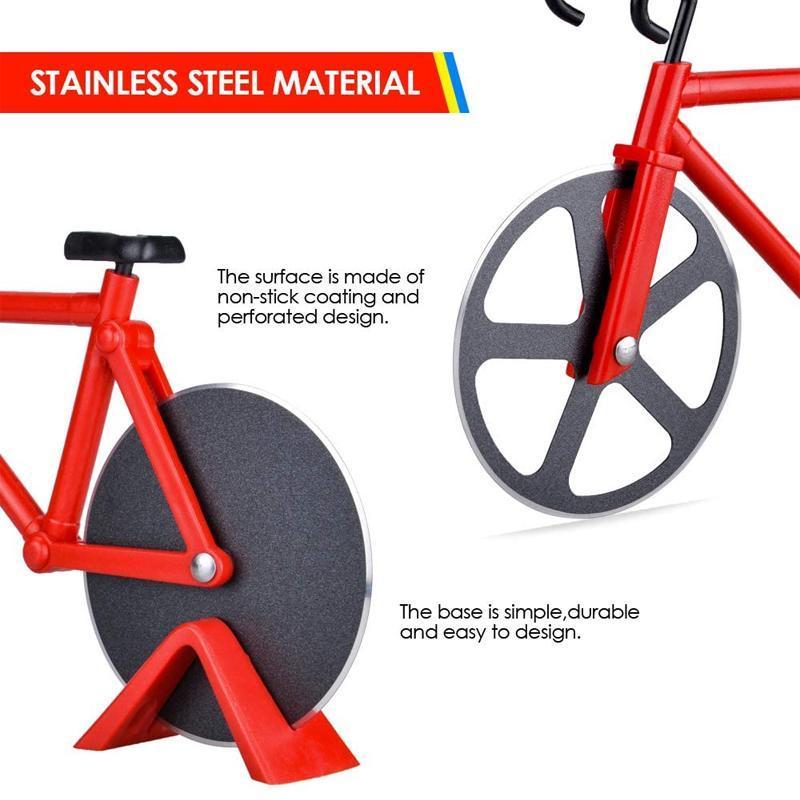 Bicycle Style Wheel Pizza Cutter with Stainless Steel Blades