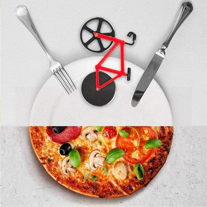 Bicycle Style Wheel Pizza Cutter with Stainless Steel Blades