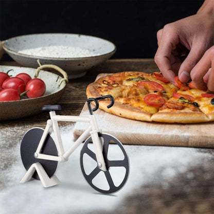 Bicycle Style Wheel Pizza Cutter with Stainless Steel Blades