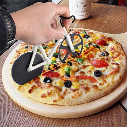 Bicycle Style Wheel Pizza Cutter with Stainless Steel Blades