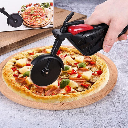 Bicycle Style Wheel Pizza Cutter with Stainless Steel Blades
