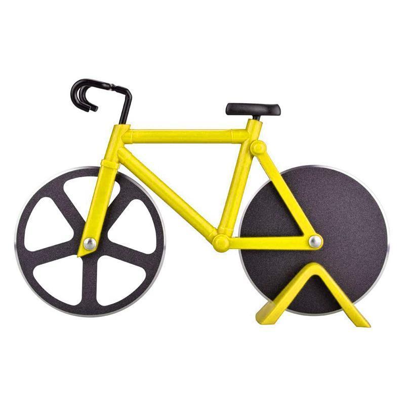 Bicycle Style Wheel Pizza Cutter with Stainless Steel Blades