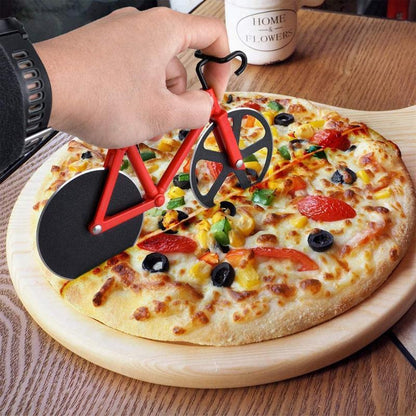 Bicycle Style Wheel Pizza Cutter with Stainless Steel Blades
