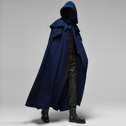 Black Velvet Hooded Gothic Cape for Cosplay and Costume Wear