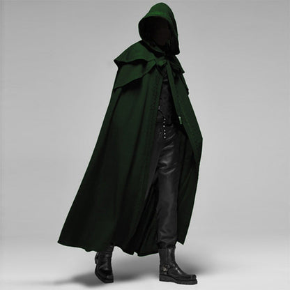 Black Velvet Hooded Gothic Cape for Cosplay and Costume Wear