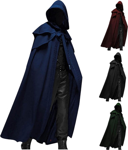 Black Velvet Hooded Gothic Cape for Cosplay and Costume Wear