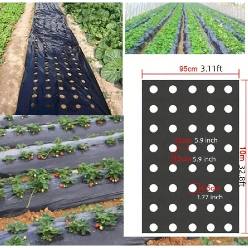 Black Weed Barrier Mulch Film for Garden and Greenhouse