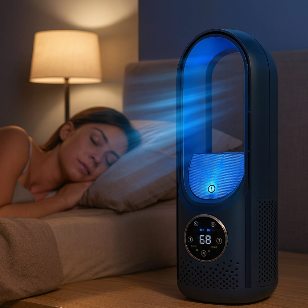 Bladeless Portable Air Cooler With Quiet Energy Saving Design