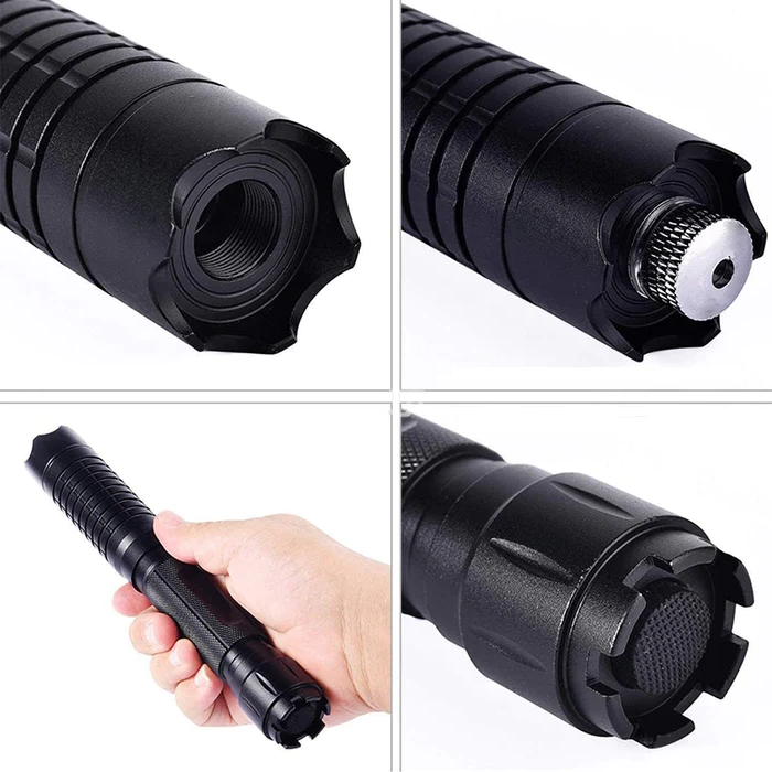 Blue Tactical Laser Torch with Adjustable Focus for Outdoor Use