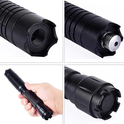 Blue Tactical Laser Torch with Adjustable Focus for Outdoor Use