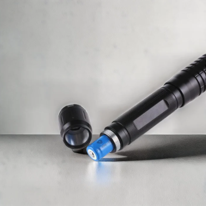 Blue Tactical Laser Torch with Adjustable Focus for Outdoor Use