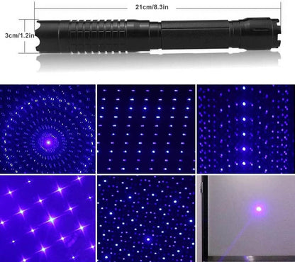 Blue Tactical Laser Torch with Adjustable Focus for Outdoor Use