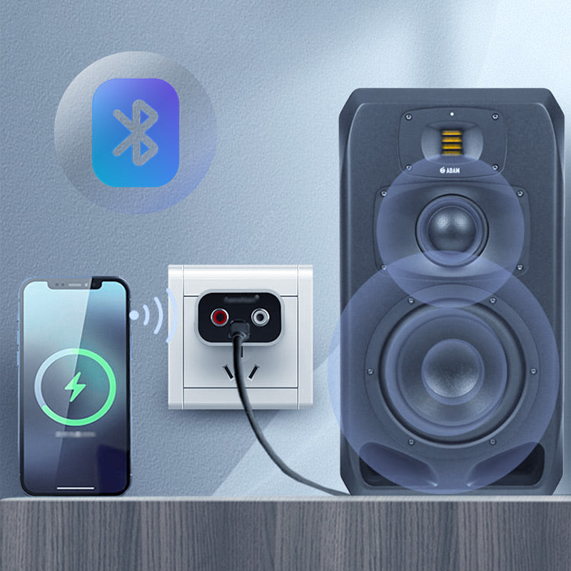 Bluetooth 5.0 Audio Receiver Adapter with RCA and 3.5mm Output