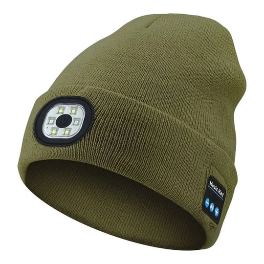 Bluetooth Beanie Hat LED Light Wireless Music Cap