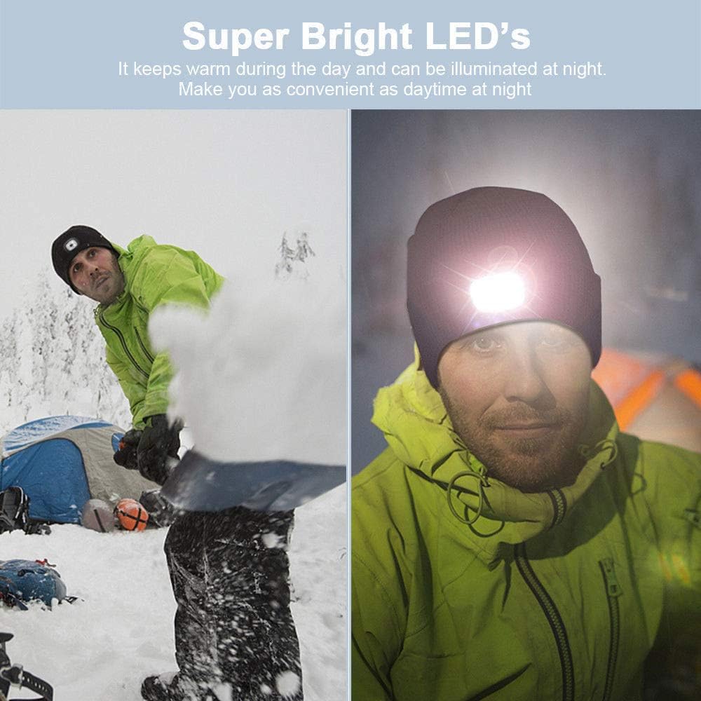 Bluetooth Beanie Hat LED Light Wireless Music Cap