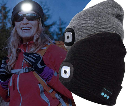 Bluetooth Beanie Hat LED Light Wireless Music Cap