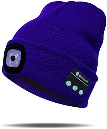 Bluetooth Beanie Hat with LED Light and Wireless Headphones
